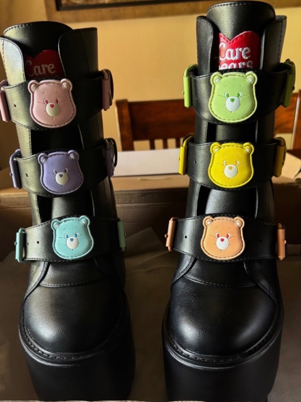 YRU Care Bears platform boots.
